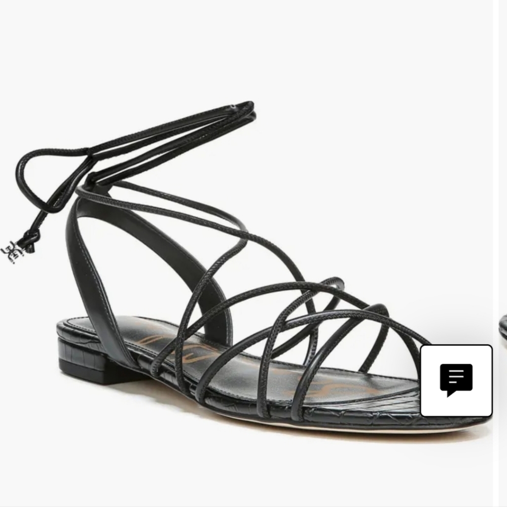 Sam Edelman Black Cressa strapped sandals Tie up sz 7
